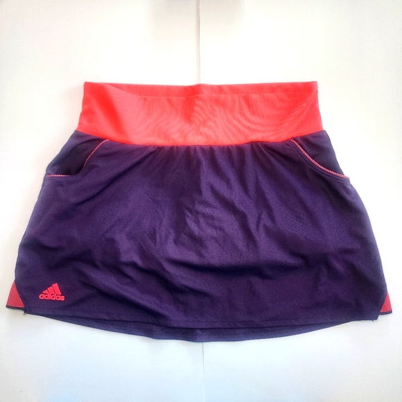 NWOT Adidas Climalite Synergy Tennis Golf Skort Skirt Size S Neon Pink & Purple - Picture 1 of 16